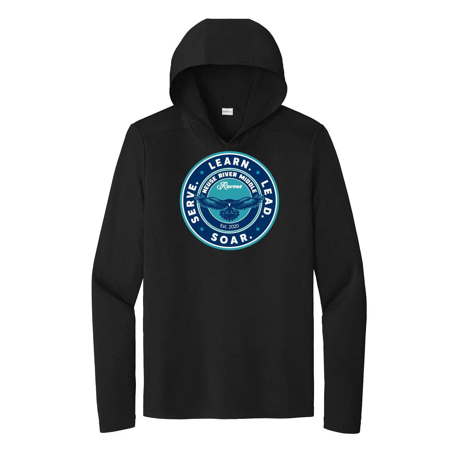 Neuse River Logo Adult Long Sleeve Hooded Tee - Image 1